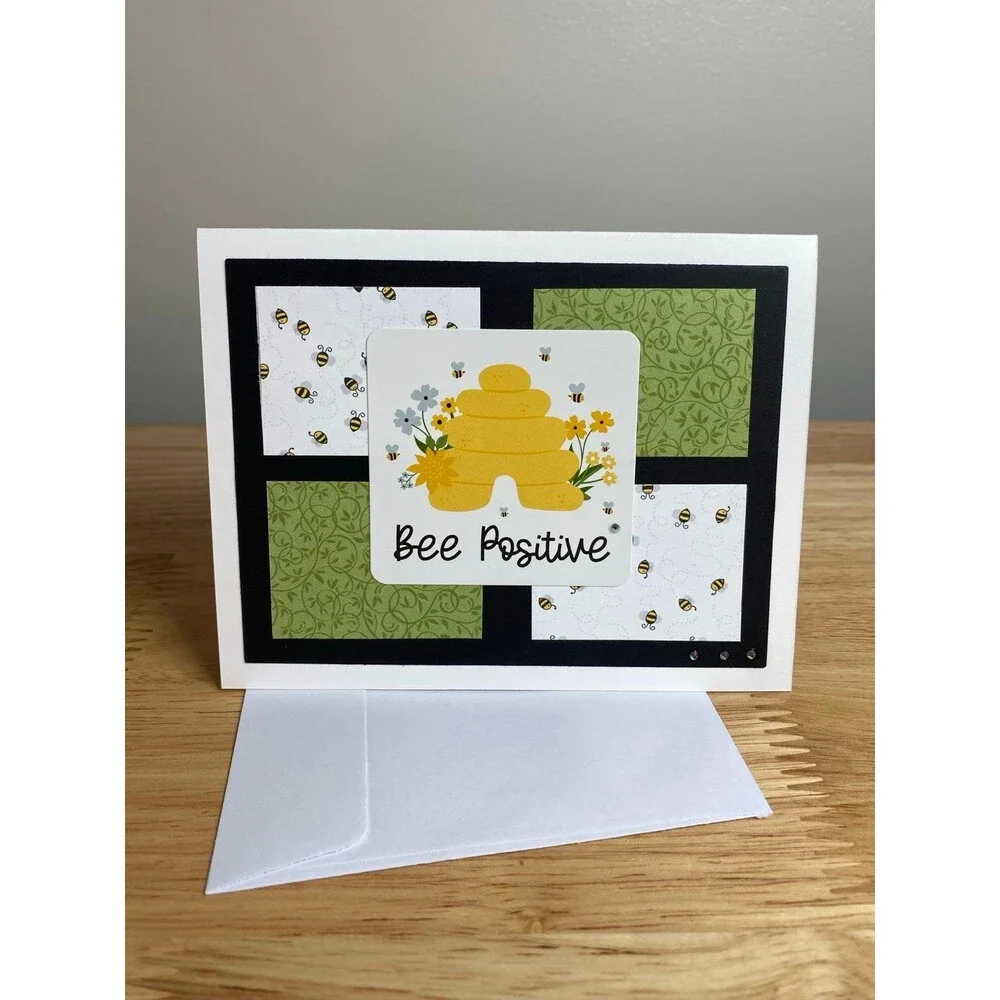 Bee & Honey Greeting Card - Handmade A2 Card – All Occasion Blank Card